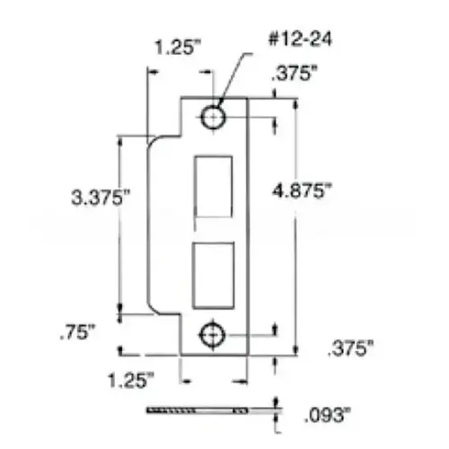 Baldwin 6040112R Right Hand ASA Strike For 2-3/4" Backset Latch and Deadbolt Venetian Bronze Finish