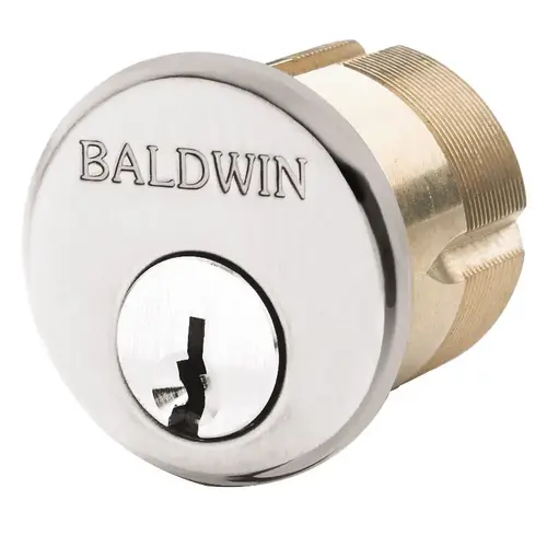 Baldwin 8328055 2" Mortise Cylinder Lifetime Bright Nickel Finish