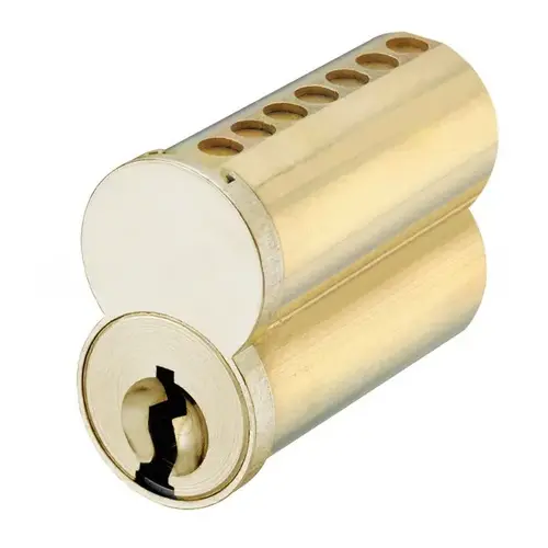 Medeco Security Locks 337B01006ATCS 7 Pin Uncombinated Small Format Interchangeable Core with TC Keyway and Clip Retainer Satin Brass Finish