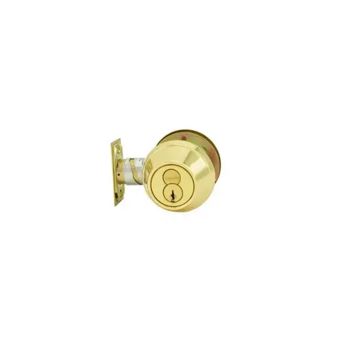 Schlage Commercial B660R605 Grade 1 Single Cylinder Deadbolt with Large Format Interchangeable Core C Keyway with 12297 Latch and 10094 Strike Bright Brass Finish
