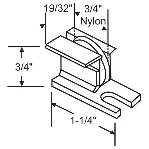 Brixwell 10-352 PR LH & RH ROLLER ASSY-HOWARD 3/4" NYLON (SOLD IN PAIRS) PSR 35
