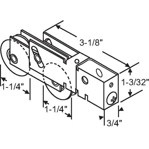 Brixwell 9-403B-Spb Tandem Patio Roller 1 1/4in steel Precision Bearing