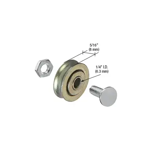 CRL D1500 1" Diameter Steel Ball Bearing Replacement Roller 5/16" Wide - pack of 2
