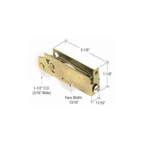 CRL D1553 1-1/2" Tandem Nylon Sliding Glass Door Rollers with 11/16" Wide Housing for Fleetwood Doors