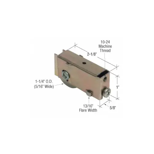 CRL D1554 1-1/4" Steel Sliding Glass Door Roller with 9/16" Wide Housing for Acorn Doors