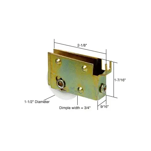 CRL D1589 1-1/2" Nylon Sliding Glass Door Roller with 9/16" Wide Housing for Window Master Doors