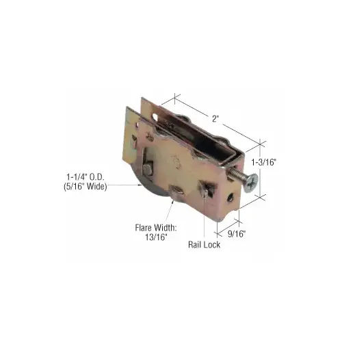 CRL D1688 1-1/4" Steel Sliding Glass Door Roller with 9/16" Wide Housing for Nu-Air, Bennings & Scotty Doors