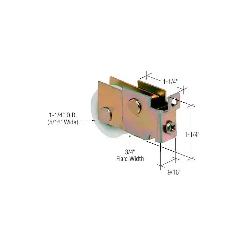 CRL D1815 1-1/4" Nylon Ball Bearing Sliding Glass Door Roller With 9/16" Wide Housing for King Mirror