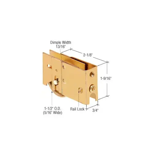 CRL D1822 1-1/2" Steel Ball Bearing Sliding Glass Door Roller with 3/4" Wide x 1-9/16" High Housing