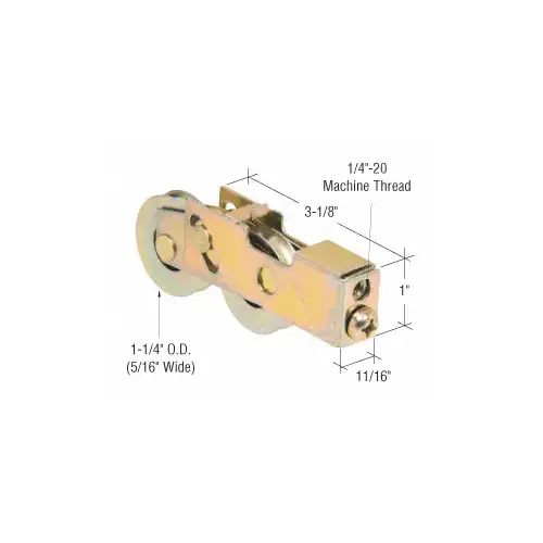 CRL D1858 1-1/4" Tandem Steel Sliding Glass Door Rollers with 11/16" Wide Housing for Keller Doors