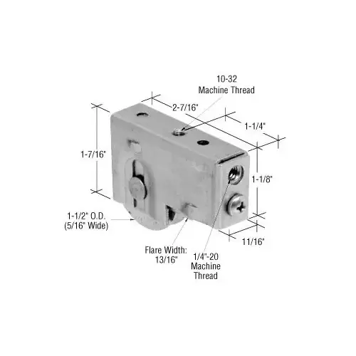 CRL D1948 1-1/2" Stainless Steel Sliding Glass Door Roller With 11/16" Wide Housing