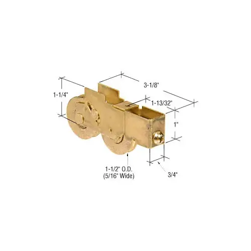 CRL D1996 1-1/2" Tandem Steel Ball Bearing Sliding Glass Door Roller with 3/4" Wide Housing