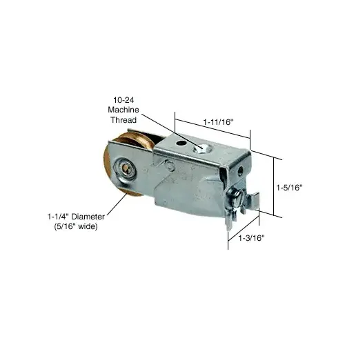 Prime-Line D1560 1-1/4" Steel Sliding Glass Door Roller with 1-3/16" Wide Housing for Smith & Kelly Doors