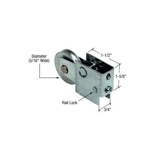 Prime-Line D1562 1-1/2" Steel Sliding Glass Door Roller with 3/4" Wide Housing for Keller Doors