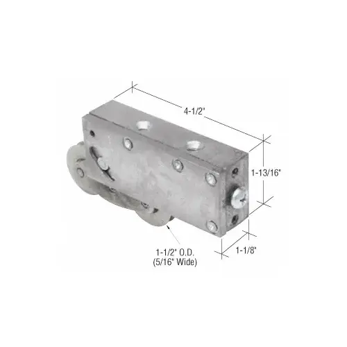 Prime-Line D1586 1-1/2" Tandem Steel Sliding Glass Door Rollers with 1-1/8" Wide Housing for Kawneer Doors