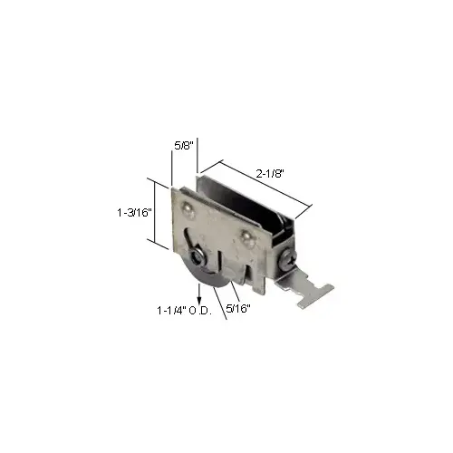 Prime-Line D1778 1-1/4" Stainless Steel Sliding Glass Door Roller with 5/8" Wide Housing for International Doors