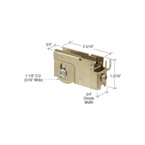 Prime-Line D1779 1-1/8" Steel Sliding Glass Door Roller with 23/32" Wide Housing for Merzon Aluminum Products