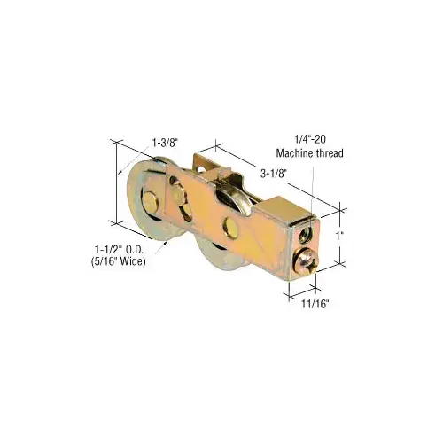 Prime-Line D1988 1-1/2" Tandem Steel Sliding Glass Door Roller with 11/16" Wide Housing