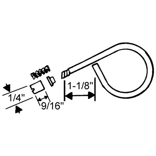 Brixwell 90-514 P Type Plunger Assembly 1in Frame - pack of 25