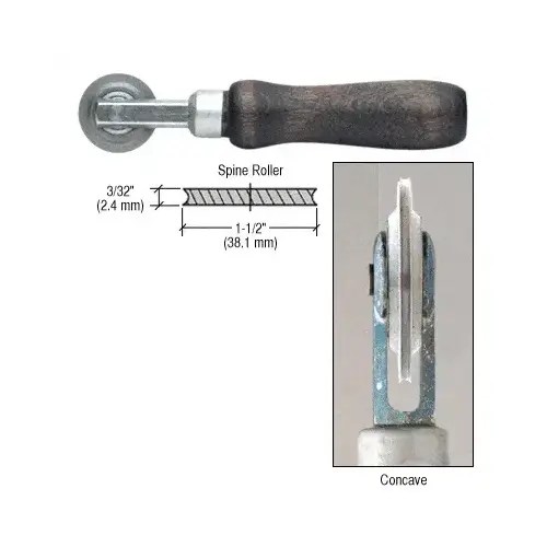 CRL 27K1 Concave Edge Steel Spline Roller with 1-1/2" x 3/32" Wheel