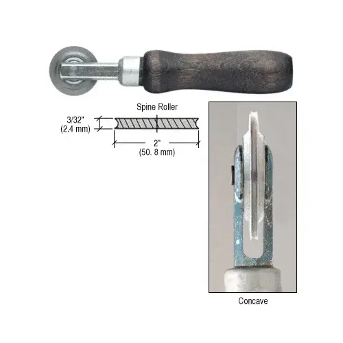 CRL 27K6 Concave Edge Steel Spline Roller with 2" x 3/32" Wheel