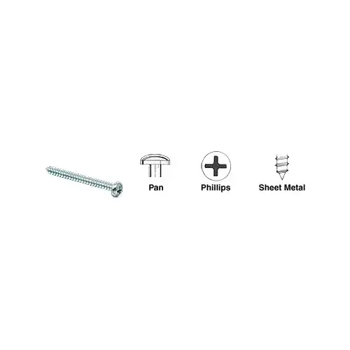 CRL 6X1PHPSMS 6 x 1" Pan Head Phillips Sheet Metal Screws