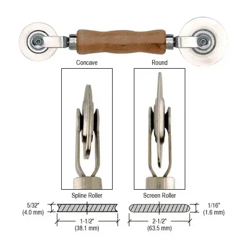 CRL S5K3 Heavy-Duty Steel Combination Roller Tool 2-1/2" x 1/16" and 1-1/2" x 5/32" Wheels