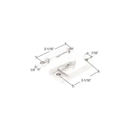 CRL TH23085 White Sash Lock with Lugs - 7/16" Backset 2-1/16" Mounting Holes