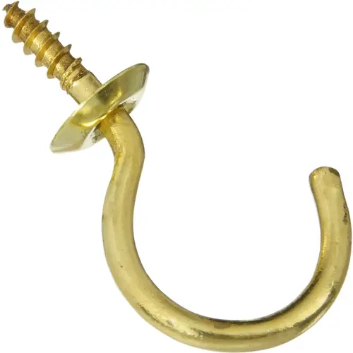 National Hardware N119-701-XCP10 Cup Hook, 1/25 in Opening, 1.84 in L, Brass - pack of 20