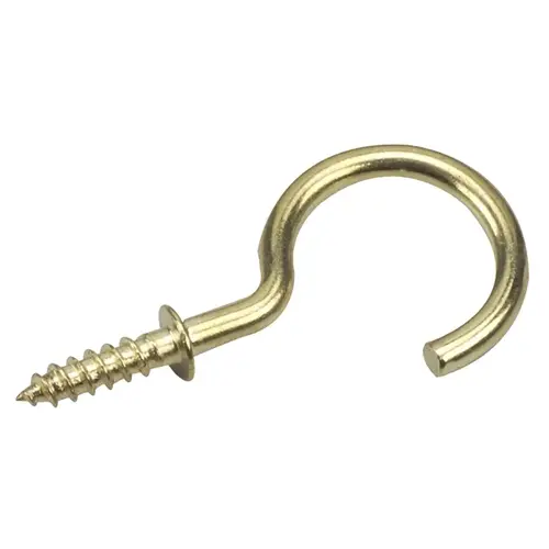 Onward 2784BR Cup Hook with Wide Base, 36 mm L, Metal, Brass