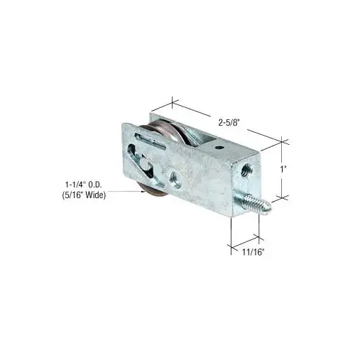 Prime-Line D1932 1-1/4" Stainless Steel Sliding Glass Door Roller with 11/16" Wide Housing for Trimview Doors