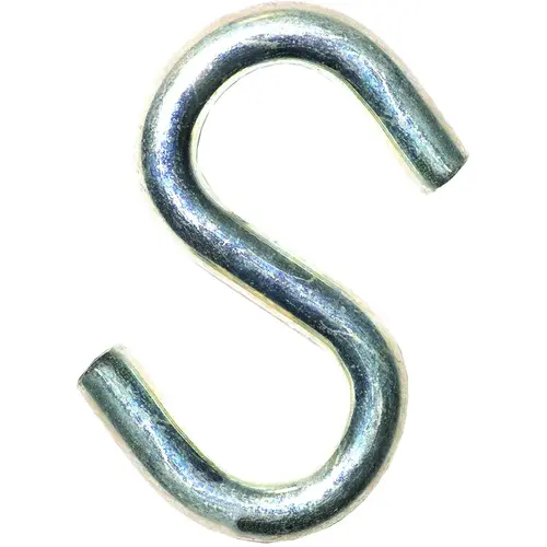 ProSource LR372 S-Hook, 100 lb Working Load, 0.229 in Dia Wire, Steel, Zinc Silver