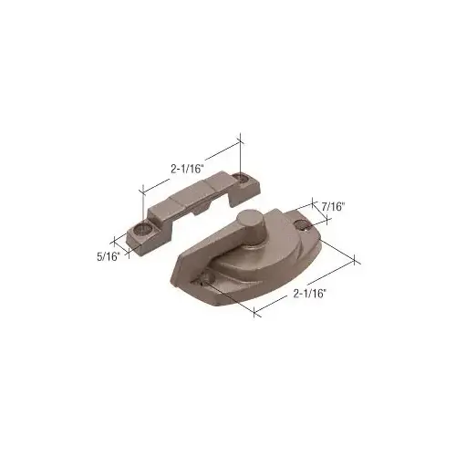 Truth TH23082 Bronze Sash Lock without Lugs - 7/16" Backset 2-1/16" Mounting Holes