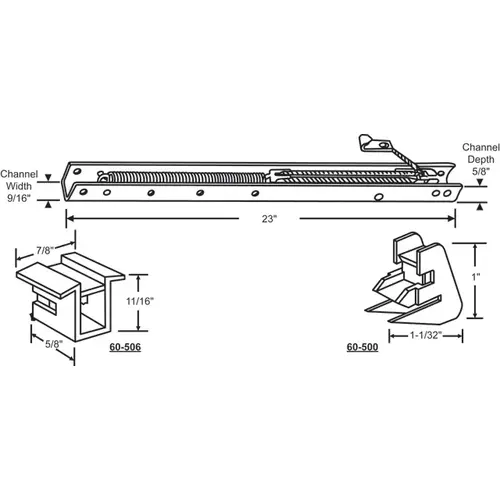 Brixwell 60-222-6 23in Window Channel Balance 8 To 12 Lbs Sash Weight hwB-Ca524-5/8B-2220 60-500a And 60-506a Attached