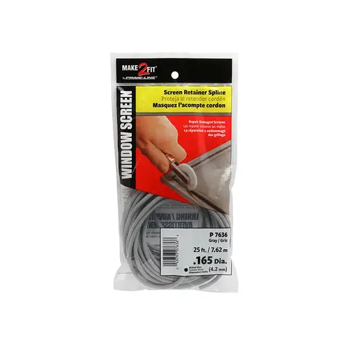 FHC P7636 0.165" x 25 Ft. Roll Gray Spline