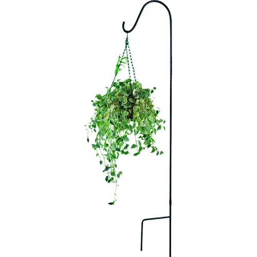 Landscapers Select GB-3090 Single Shepherd Hook, 12 in L, 84 in H, Steel, Black, Floor Standing Mounting