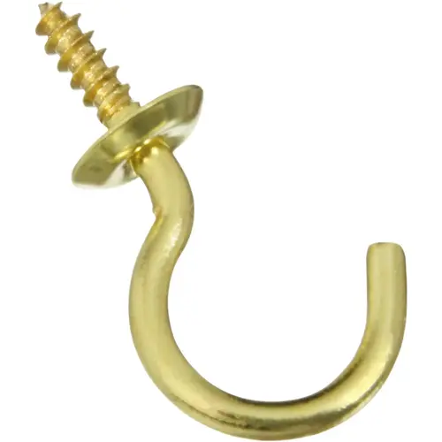 National Hardware N119669 V2021 Pack of 5 7/8" Cup Hook Solid Brass Finish