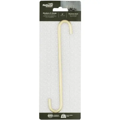National Hardware N275-518 2649 8 In. Brushed Gold Steel Modern Large S-Hook Plant Hanger