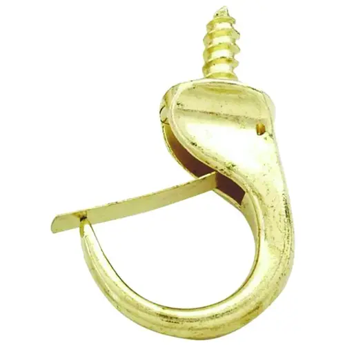 ProSource PH-122240-PS Cup Hook, 7/16 in Thread, 33 mm L, Zinc Alloy, Polished Brass - pack of 4