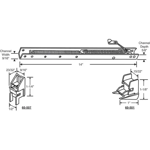 Brixwell 60-134-1 14in Window Channel Balance 11 To 12 Lbs Sash Weight hwB-Kk506-5/8B-1340 60-501a And 60-507a Attached