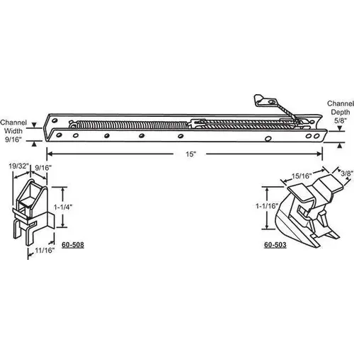 Brixwell 60-1450-3 15in Window Channel Balance 13 to 17 lbs Sash Weight