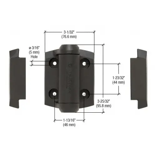 CRL TCHA1BL Black Self-Closing Gate Hinge