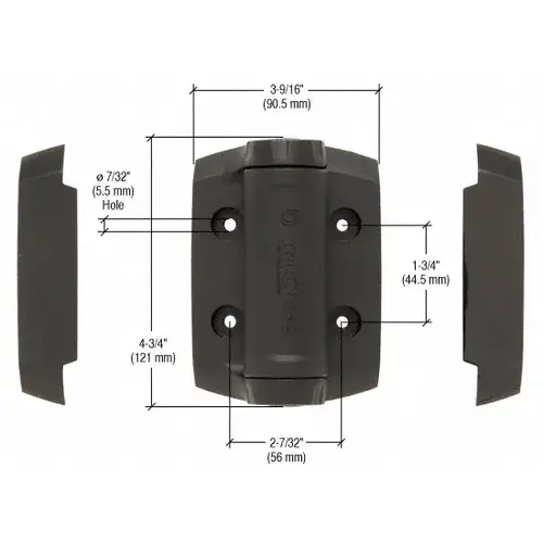 CRL TCHD1BL Black Heavy Duty Self Closing Adjustable Hinge
