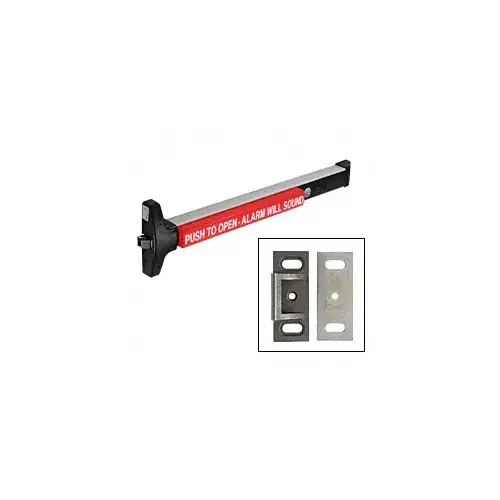 DETEX V40EBW36 V40 36" Alarmed Rim Exit Device - Weatherized (Indoor/Outdoor) Black