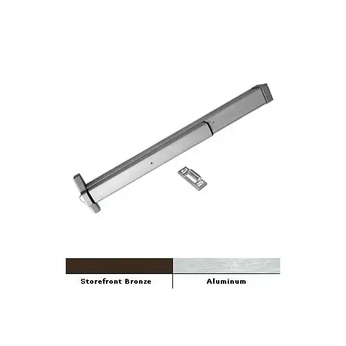 International Door Closers 7301-G1-DU-36 International Push Pad Rim Panic Hardware Exit Device 36" Storefront Bronze