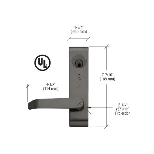 Jackson 9500LV02313 Locking Flat Lever Outside Trim Dark Bronze Finish