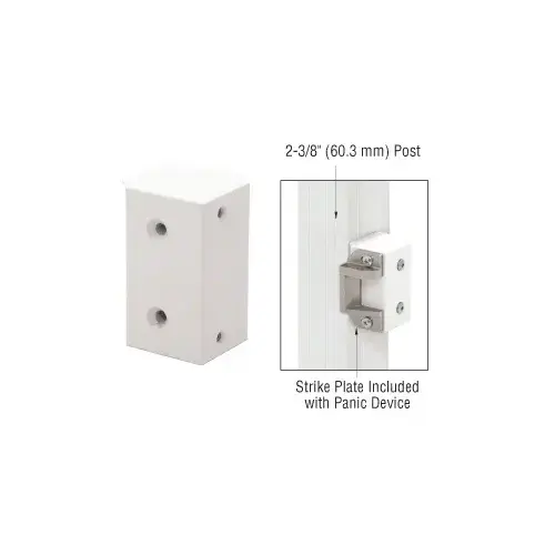 CRL 1295SPW Sky White Surface Mount Strike Plate Block