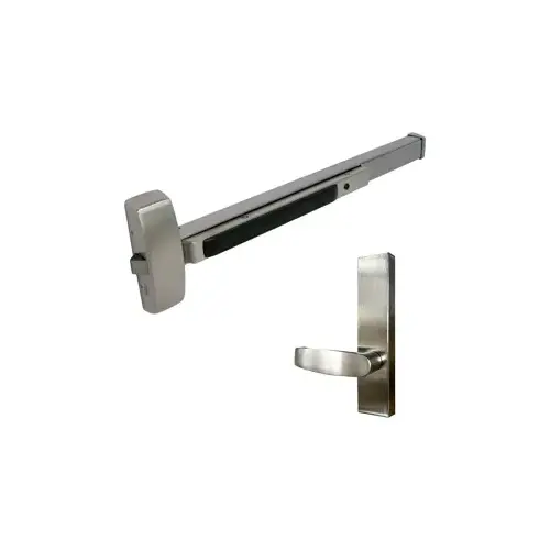 Sargent 8815FETL32DLHR KIT - 8800 Series Rim Exit Device, Passage Lever Trim (Trim Always Operable), Escutcheon with L Lever, Non-Keyed, LHR Left Hand Reverse, 36", Hex Dogging, Grade 1, 630/US32D Stainless Steel