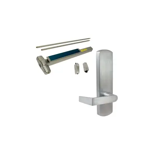 Von Duprin 9827L-DT-F-626-36-LHR-06 KIT - Fire-Rated (No Dogging), SVR (Surface Vertical Rod) Smooth Exit Device, 996L-DT-06 Dummy Lever Trim, LHR Left Hand Reverse/Reversible Handing, (Snap Ring Tool Needed), 36" x 84", Grade 1, 626/US26D Satin Chrome