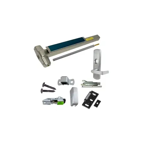 Von Duprin 9827L-630-48-LBR-RHR-06 KIT - SVR (Surface Vertical Rod) Smooth Exit Device, 996L-06 Lever Trim (Requires Rim Cylinder), RHR Right Hand Reverse/Reversible Handing, (Snap Ring Tool Needed), Less Bottom Rods, 48" x 84", Hex Dogging, Grade 1, 630/US32D Stainless Steel